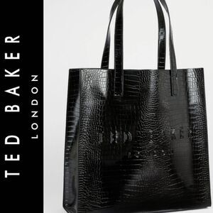 Ted Baker Black Croc-Embossed Tote